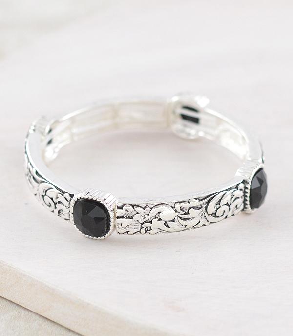 New Arrival :: Wholesale Glass Stone Tooling Bracelet