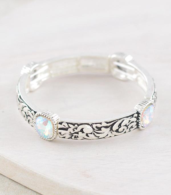 New Arrival :: Wholesale Glass Stone Tooling Bracelet