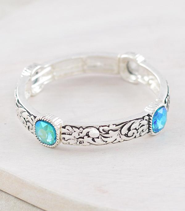 New Arrival :: Wholesale Glass Stone Tooling Bracelet