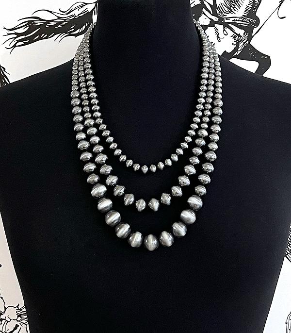 New Arrival :: Wholesale Western Navajo Pearl Layered Necklace