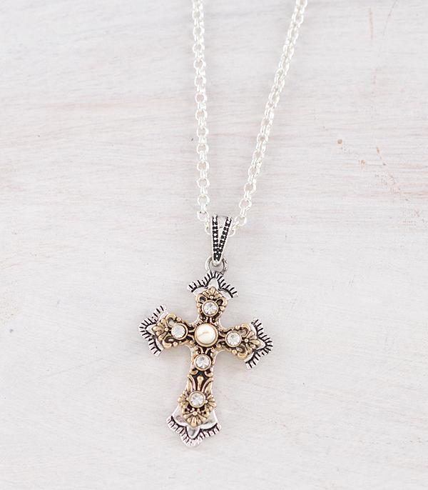 New Arrival :: Wholesale Cross Rhinestone Pendant Necklace