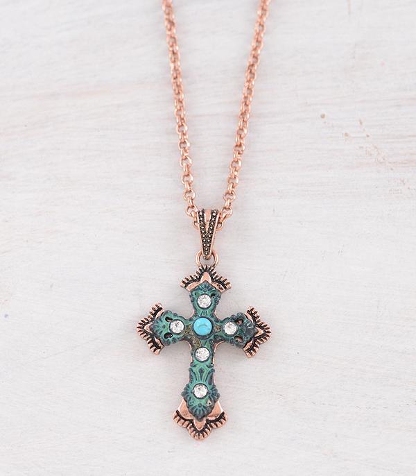 New Arrival :: Wholesale Rhinestone Cross Pendant Necklace