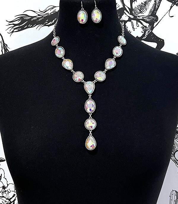 WHAT'S NEW :: Wholesale Western Glass Stone Lariat Necklace Set