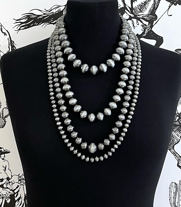 NECKLACES :: WESTERN TREND :: Wholesale Western Navajo Pearl Layered Necklace