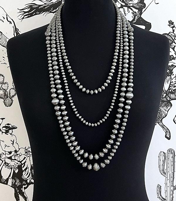 NECKLACES :: WESTERN TREND :: Wholesale Western Navajo Pearl Layered Necklace