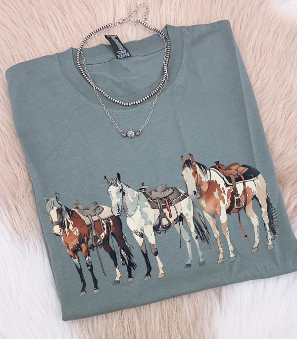 New Arrival :: Wholesale Western Horse Graphic Tshirt