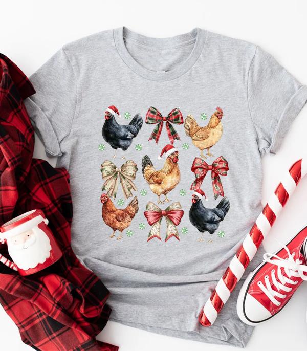 <font color=GREEN>HOLIDAYS</font> :: GRAPHIC TEES :: Wholesale Christmas Chickens Graphic Tshirt