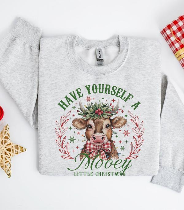 <font color=GREEN>HOLIDAYS</font> :: GRAPHIC TEES :: Wholesale Mooey Christmas Sweatshirt