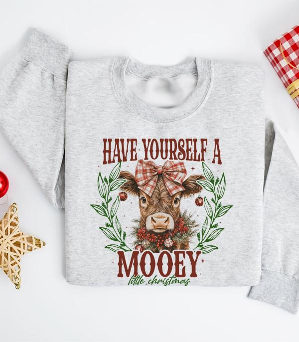 <font color=GREEN>HOLIDAYS</font> :: GRAPHIC TEES :: Wholesale Mooey Christmas Sweatshirt