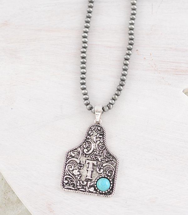 New Arrival :: Wholesale Western Cattle Tag Initial Necklace