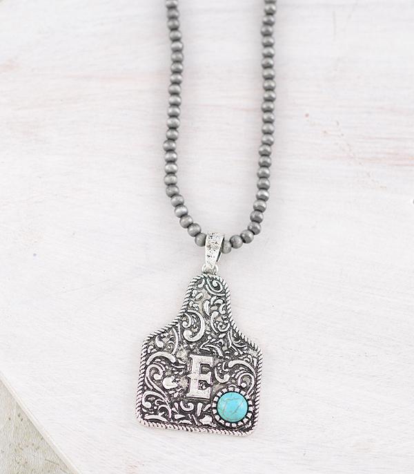 New Arrival :: Wholesale Western Cattle Tag Initial Necklace