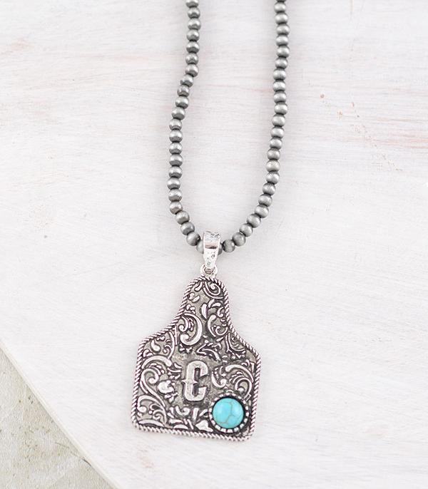 WHAT'S NEW :: Wholesale Western Cattle Tag Initial Necklace