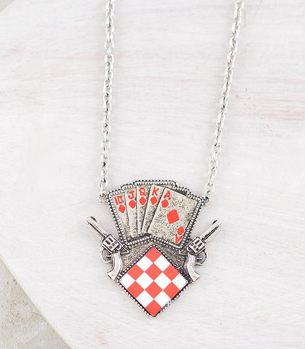 WHAT'S NEW :: Wholesale Checkered Ace Cards Necklace