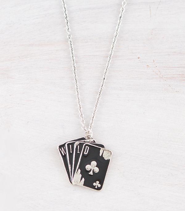 NECKLACES :: WESTERN TREND :: Wholesale Western Wild Ace Card Necklace