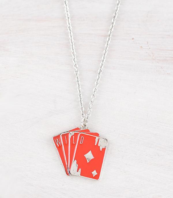 New Arrival :: Wholesale Western Wild Ace Card Necklace