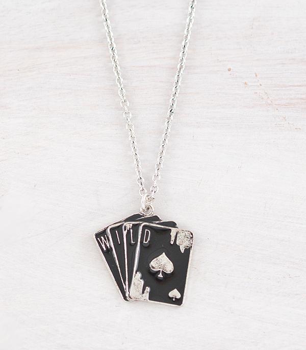 NECKLACES :: WESTERN TREND :: Wholesale Western Wild Ace Card Necklace