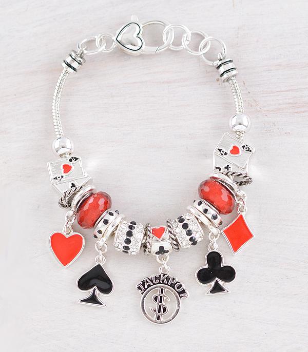 BRACELETS :: LINK :: Wholesale Card Themed Charm Bracelet