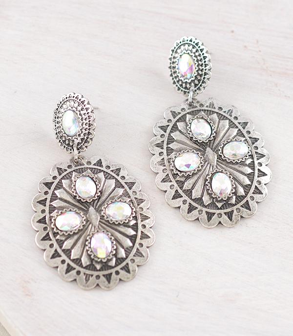 WHAT'S NEW :: Wholesale Western Glass Stone Concho Earrings