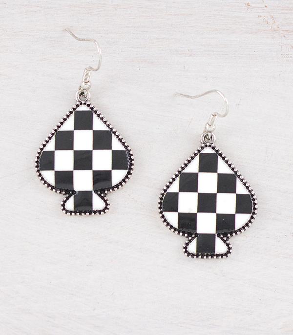 WHAT'S NEW :: Wholesale Western Checkered Spade Earrings