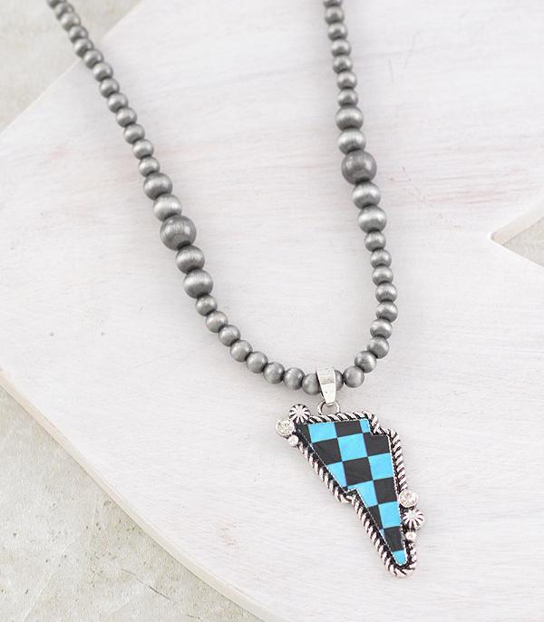 WHAT'S NEW :: Wholesale Western Checkered Bolt Necklace