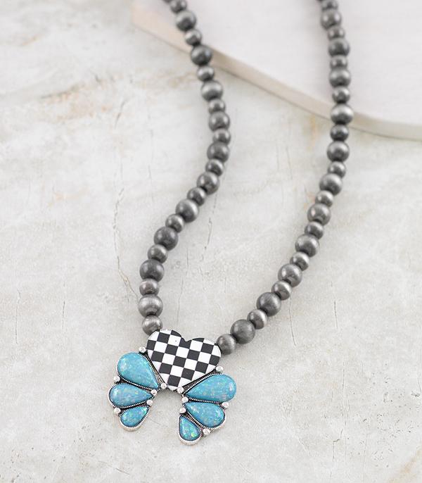 New Arrival :: Wholesale Checkered Squash Blossom Necklace