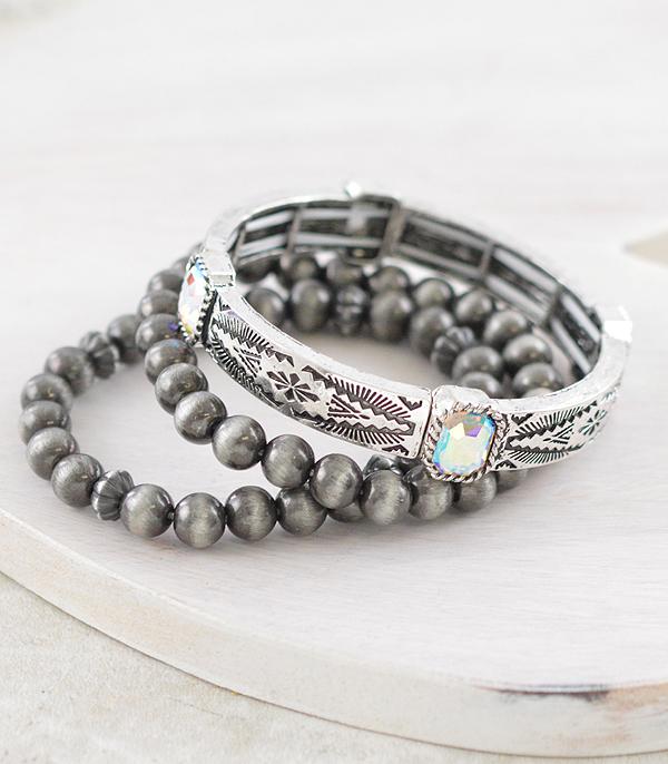 WHAT'S NEW :: Wholesale 3PC Set Western Stacked Bracelet