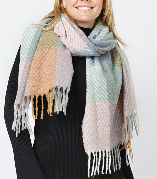 WHAT'S NEW :: Wholesale Plaid Oblong Scarf Shawl