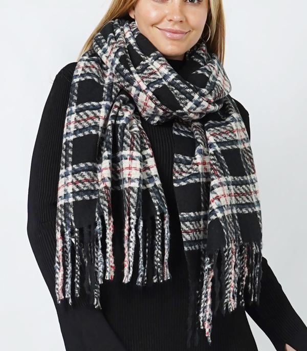 New Arrival :: Wholesale Plaid Oblong Scarf