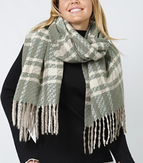 WHAT'S NEW :: Wholesale Plaid Oblong Scarf