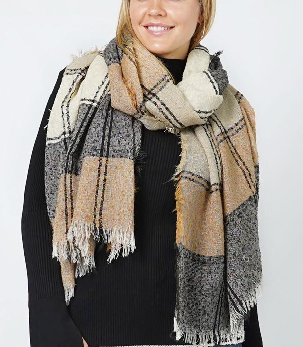 WHAT'S NEW :: Wholesale Plaid Woven Oblong Scarf