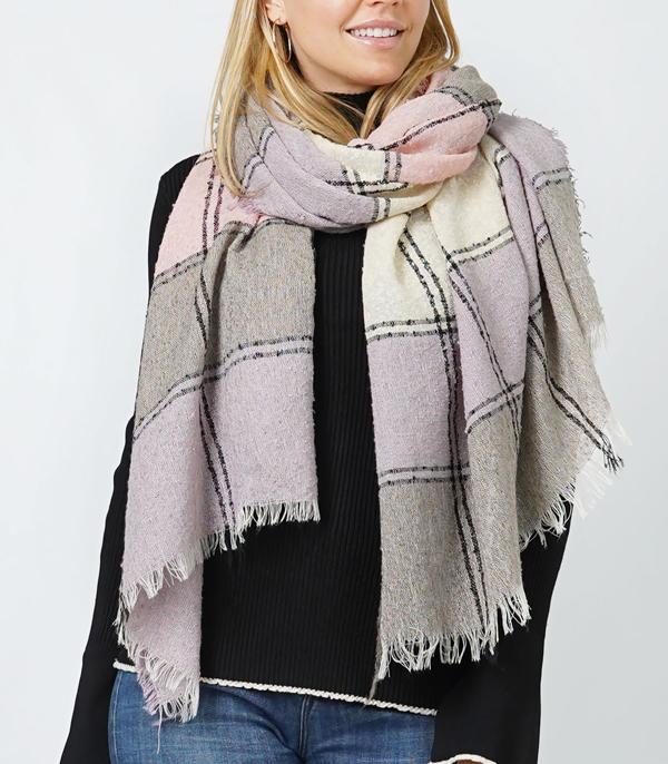 WHAT'S NEW :: Wholesale Plaid Woven Oblong Scarf