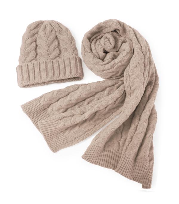 New Arrival :: Wholesale 2PC Set Knit Beanie Scarf Set