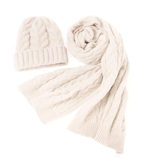 New Arrival :: Wholesale 2PC Set Knit Beanie Scarf Set