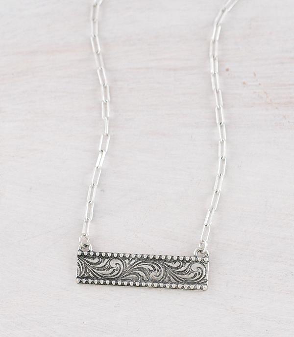 New Arrival :: Wholesale Western Tooling Bar Necklace