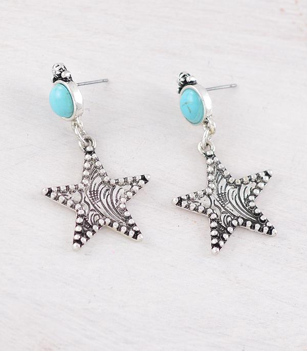 EARRINGS :: WESTERN POST EARRINGS :: Wholesale Western Tooling Star Earrings