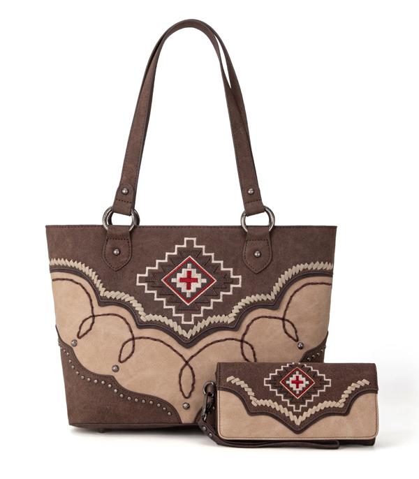 New Arrival :: Wholesale Montana West Aztec Tote Wallet Set