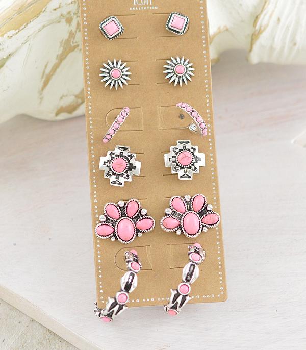 WHAT'S NEW :: Wholesale Western 6PC Set Post Earrings