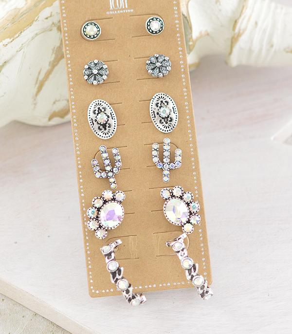 WHAT'S NEW :: Wholesale Western 6PC Set Post Earrings