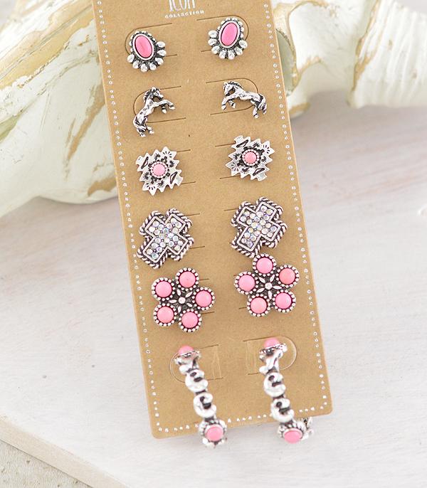 WHAT'S NEW :: Wholesale Western 6PC Set Post Earrings