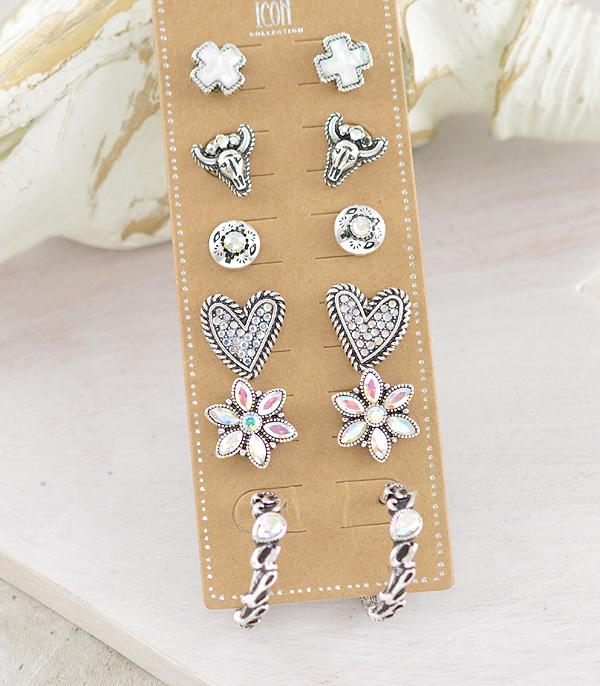 WHAT'S NEW :: Wholesale Western 6PC Set Post Earrings