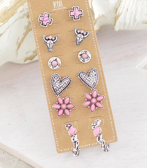 WHAT'S NEW :: Wholesale Western 6PC Set Post Earrings