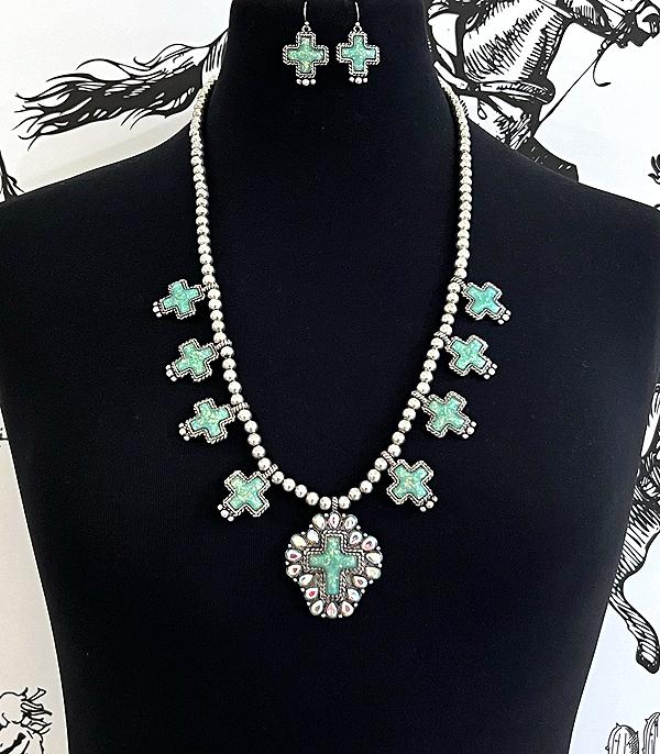 New Arrival :: Wholesale Western Cross Statement Necklace