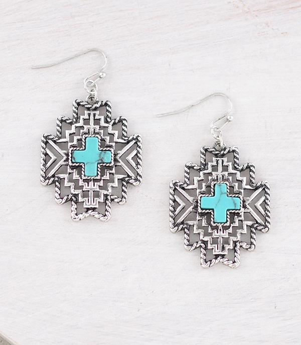 New Arrival :: Wholesale Western Aztec Turquoise Earrings