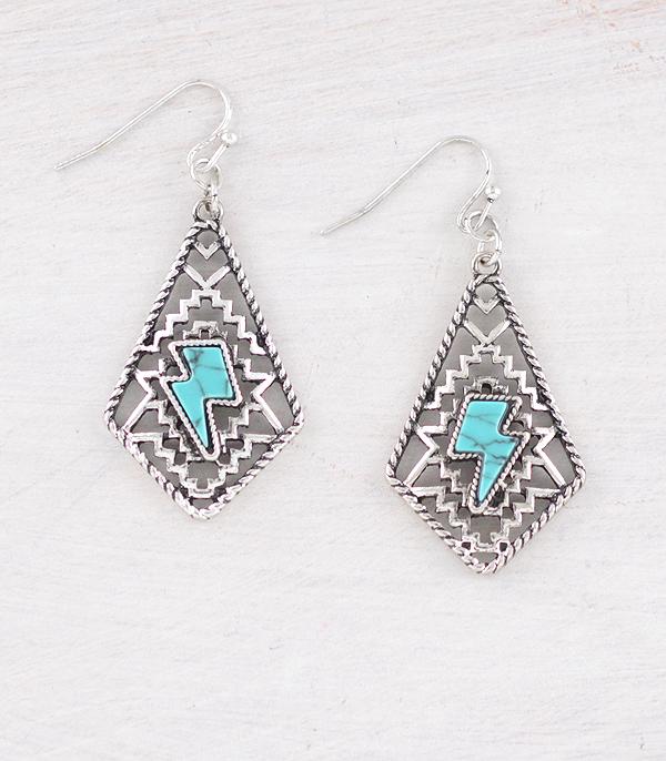 EARRINGS :: WESTERN HOOK EARRINGS :: Wholesale Western Aztec Bolt Earrings