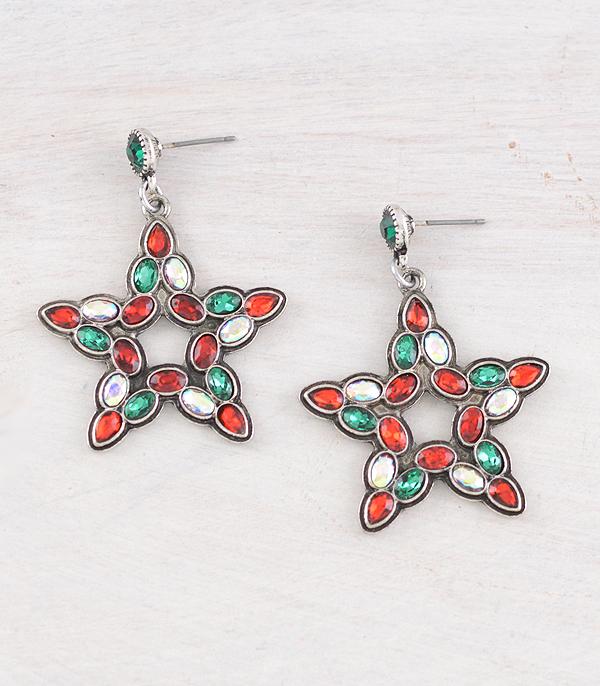 <font color=GREEN>HOLIDAYS</font> :: JEWELRY I BAGS :: Wholesale Western Christmas Star Earrings