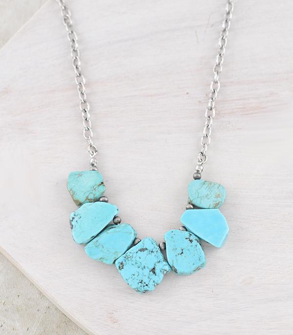 New Arrival :: Wholesale Western Turquoise Semi Stone Necklace