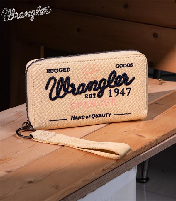 MONTANAWEST BAGS :: MENS WALLETS I SMALL ACCESSORIES :: Wholesale Vintage Wrangler Canvas Zip Wallet