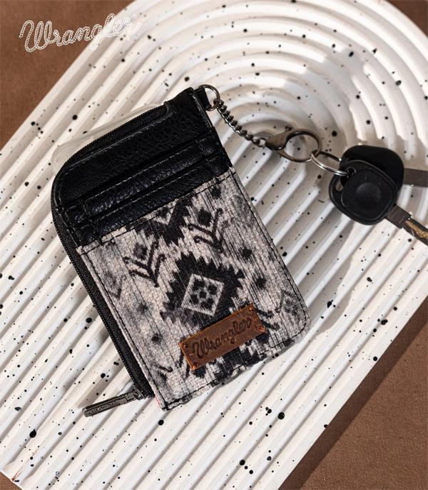 MONTANAWEST BAGS :: MENS WALLETS I SMALL ACCESSORIES :: Wholesale Wrangler Southwestern Zip Card Case