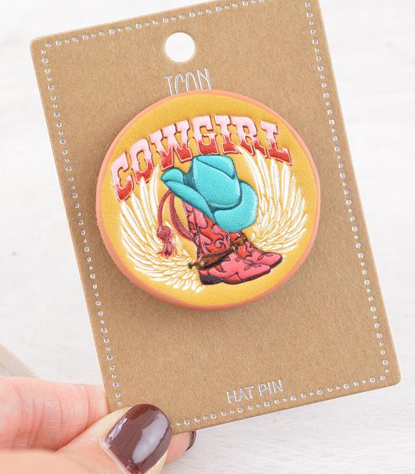 New Arrival :: Wholesale Western Faux Leather Cowgirl Pin