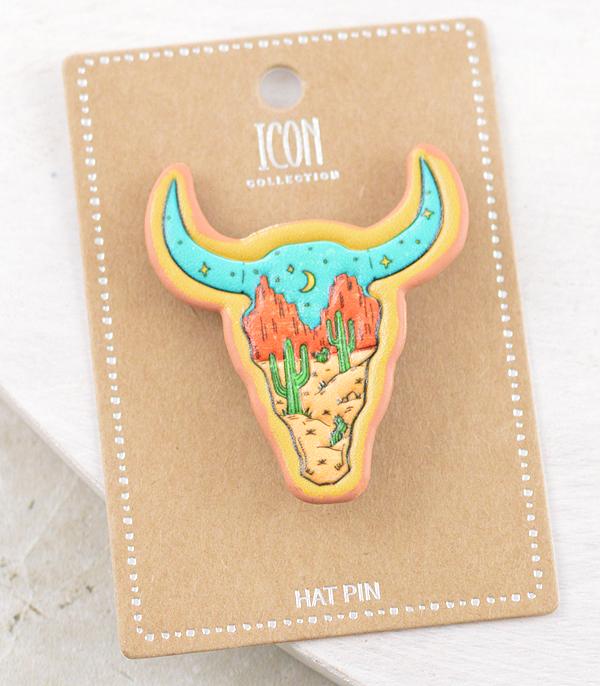 WHAT'S NEW :: Wholesale Western Faux Leather Steer Skull Pin